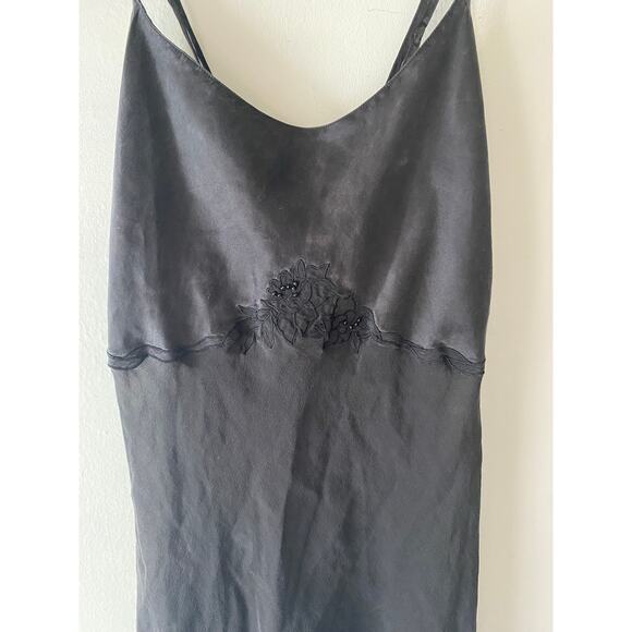 VTG Victoria Secret Y2K 90s Silky Sheer Slip Dress SZ‎ L Coquette Whimsy Goth - Picture 2 of 9